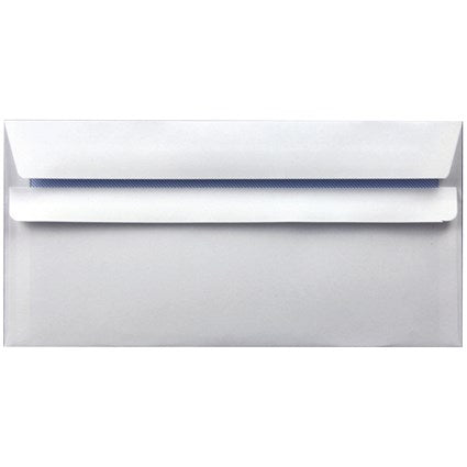 DL Envelopes, Self Seal, 90gsm, White, Pack of 1000