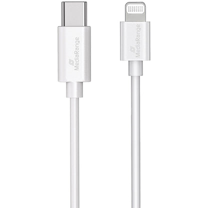 MediaRange Apple Lightning to USB Type-C Charge + Sync Cable, 1m, White