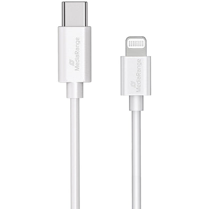 MediaRange Apple Lightning to USB Type-C Charge + Sync Cable, 1m, White