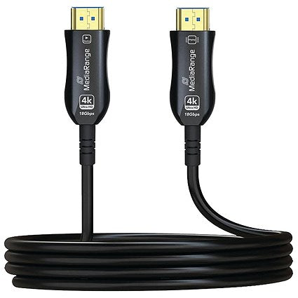 MediaRange Active Optical HDMI Cable with Ethernet 18Gbit, 10m, Black