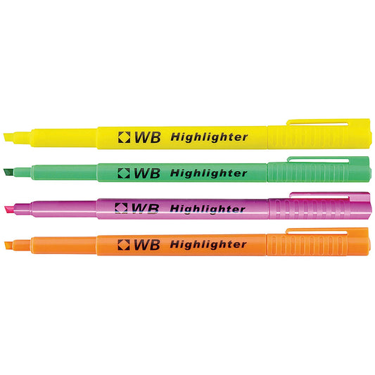 Highlighter Pens Assorted (Pack of 4)