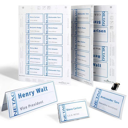 Durable Badgemaker Printable Name Tag Badge Refill Inserts, 30x60mm, 540 Inserts