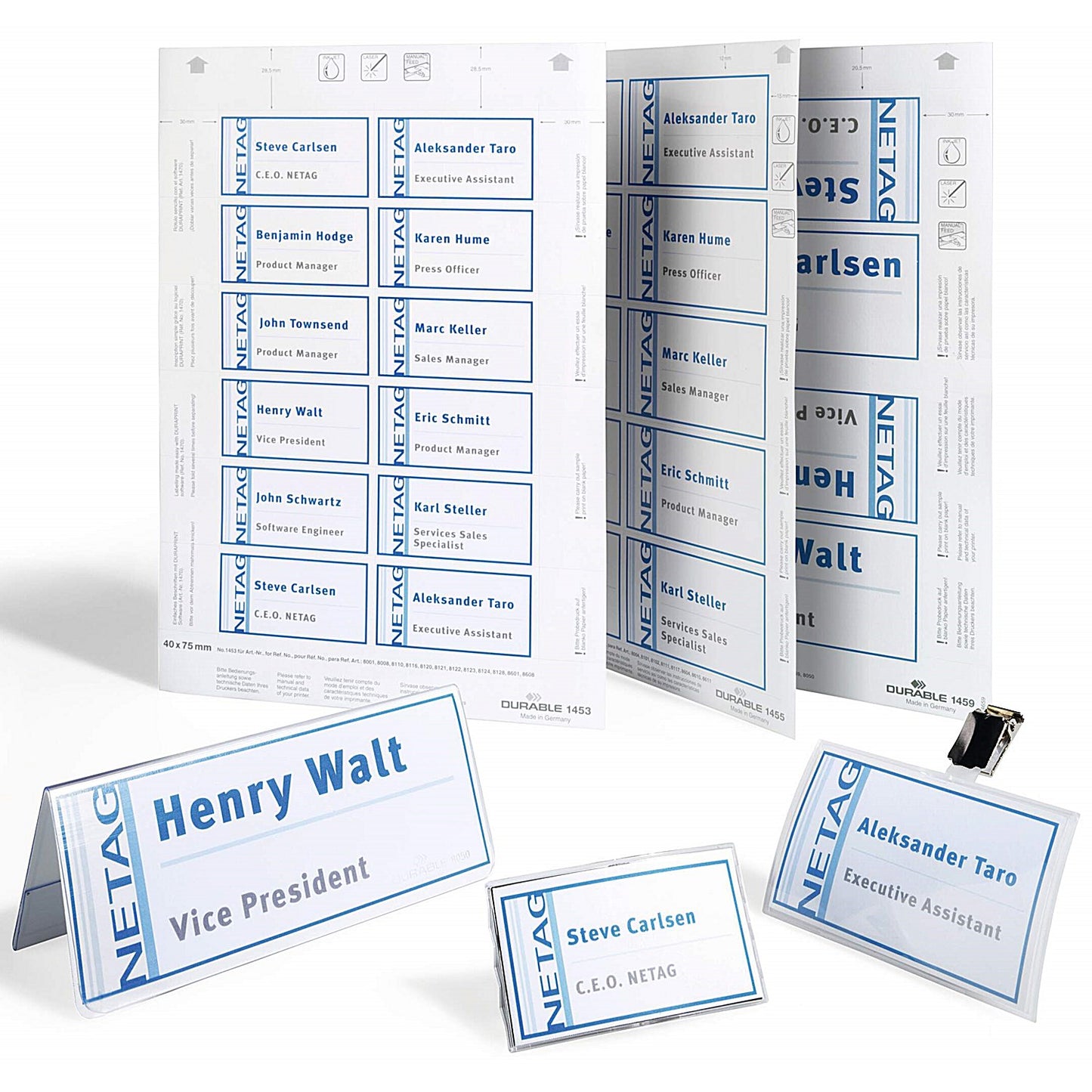 Durable Badgemaker Printable Table Place Name Inserts, 17x67mm, 20 Inserts