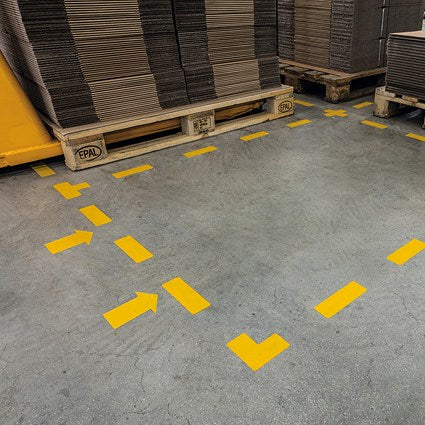 Durable Permanent 'Arrow' Floor Marking Shape, Yellow, Pack of 10