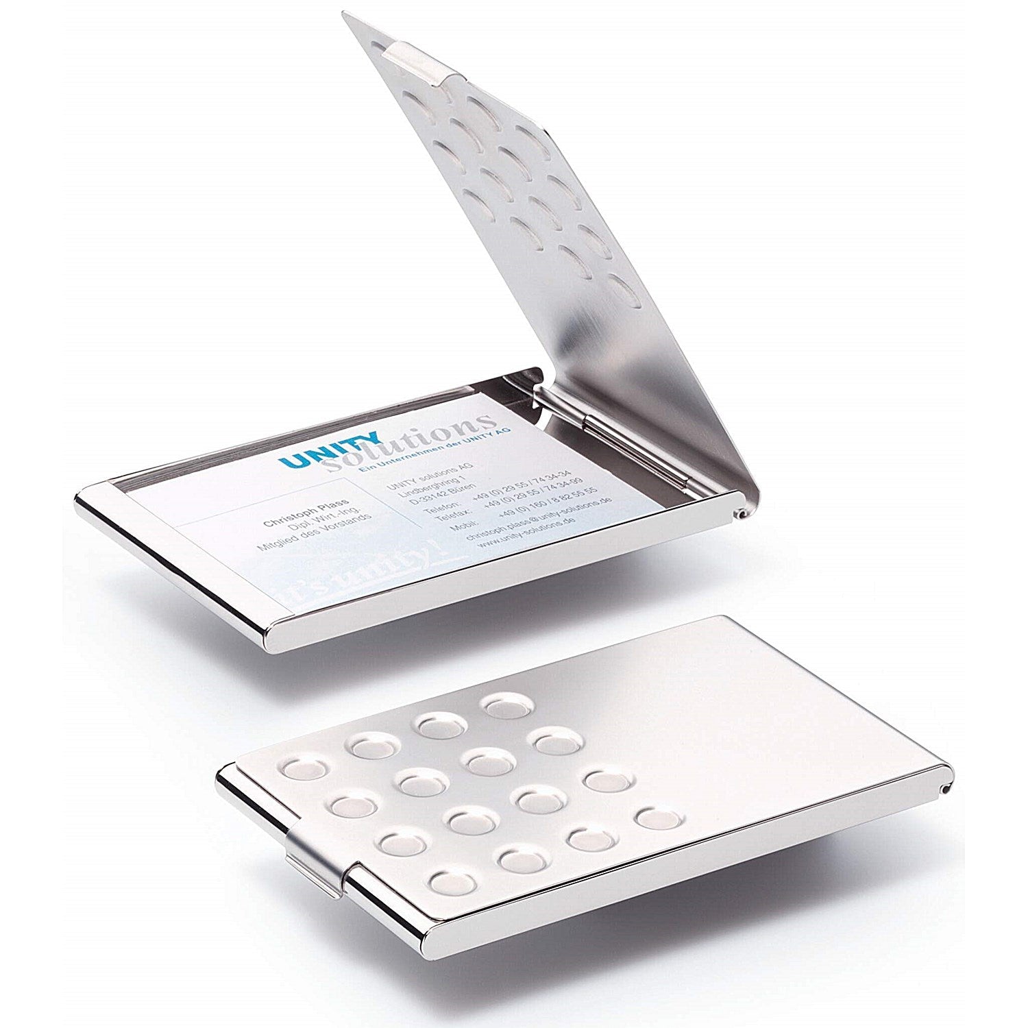 Durable Business Card Box, Chrome Easy2Order : X244023