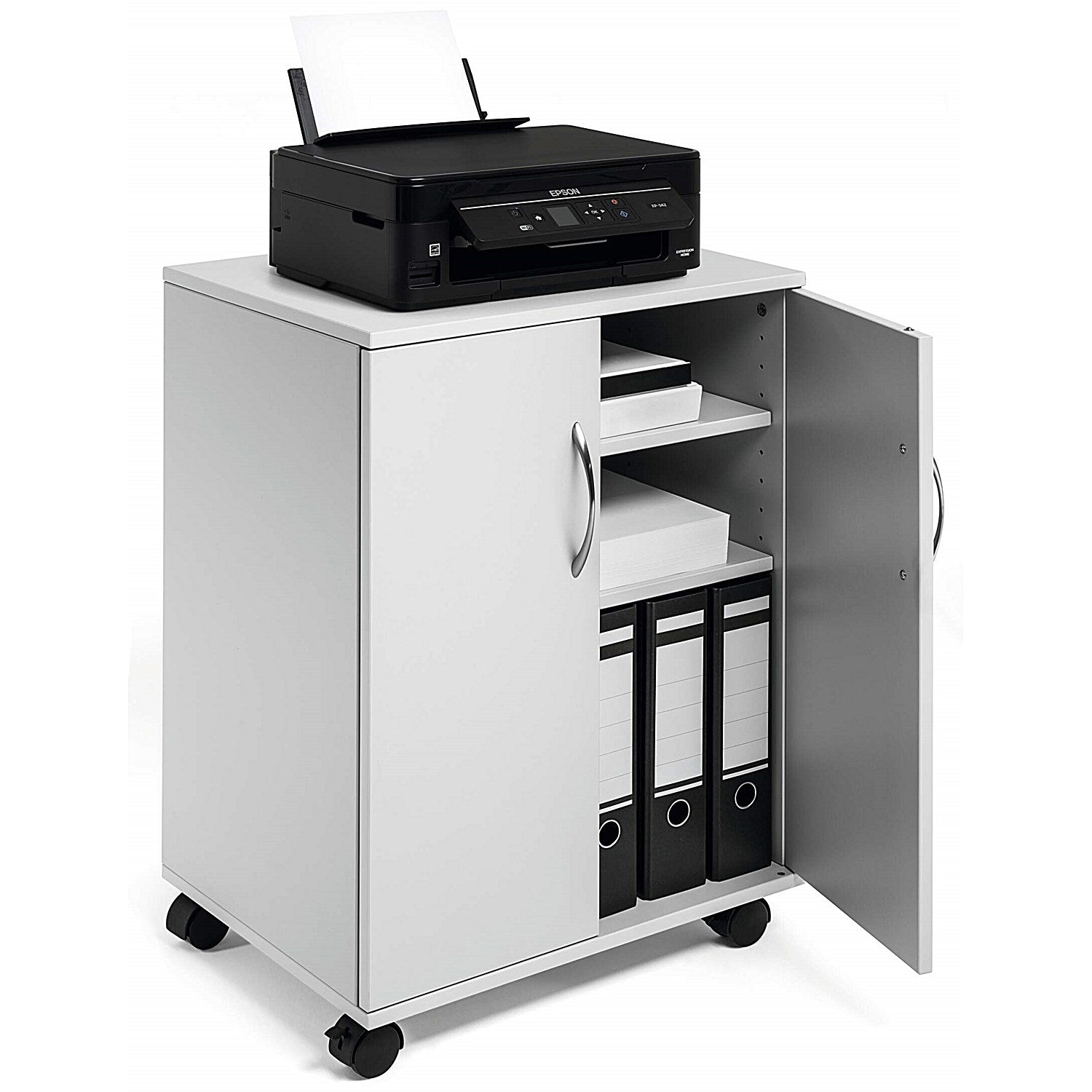 Durable Multi Function Trolley with Closing Doors, Grey Easy2Order : X311510
