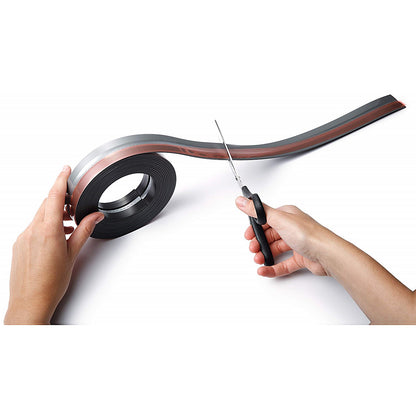 Durable Durafix Roll Magnetic Clip Strip with Self Adhesive Backing, 5m, Black