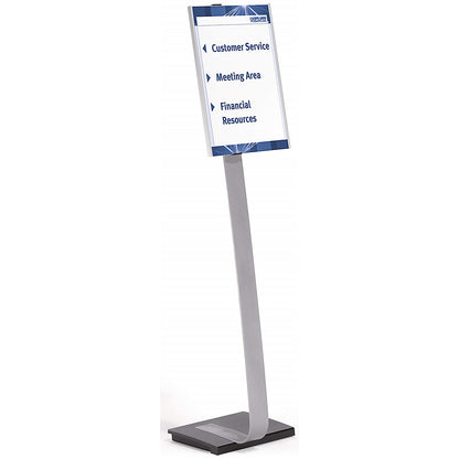 Durable Info Sign Aluminium Display Panel Info Floor Stand, A3, 1.25m, Silver