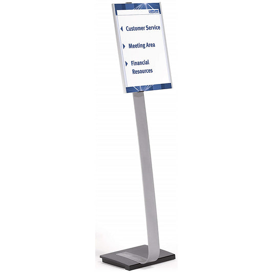 Durable Info Sign Aluminium Display Panel Info Floor Stand, A3, 1.25m, Silver