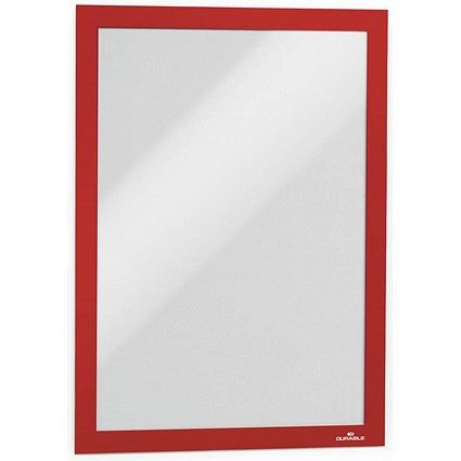 Durable Duraframe Self Adhesive Signage Frame, A4, Red, Pack of 10