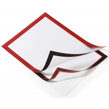 Durable Duraframe Self Adhesive Signage Frame, A4, Red, Pack of 10