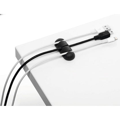 Durable Cavoline Cable Management Cable Clips, Assorted Sizes, Graphite, Pack of 7