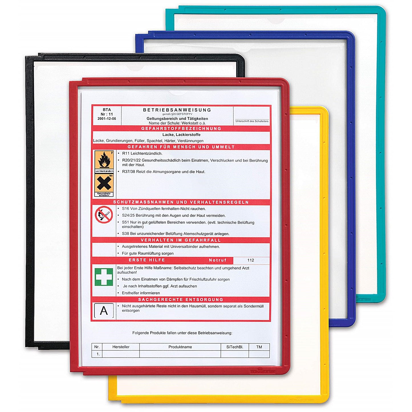 Durable Sherpa A4 Replacement Display Panels, Green, Pack of 5