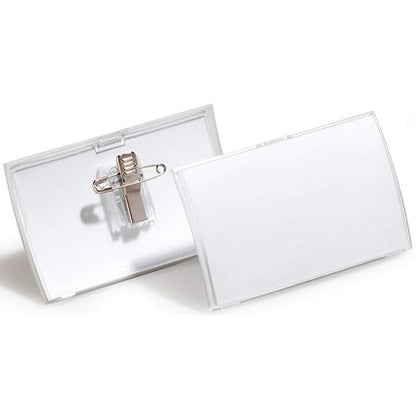 Durable Name Badge, Click Fold, With Combi Clip, 40x75mm, Pack of 25