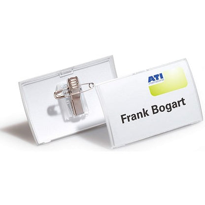 Durable Name Badge, Click Fold, With Combi Clip, 40x75mm, Pack of 25