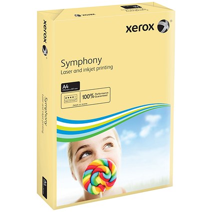 Xerox A4 Symphony Coloured Paper, Ivory, 80gsm, Ream (500 Sheets)