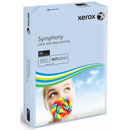 Xerox A4 Symphony Coloured Paper, Pastel Blue, 80gsm, Ream (500 Sheets)