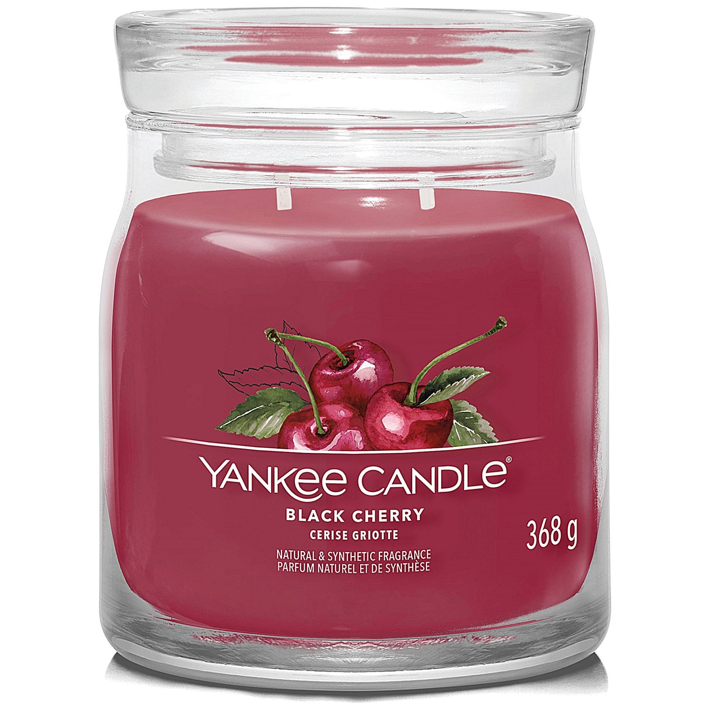 Yankee Candle Signature Medium Jar, 368g, Black Cherry, Pack of 4