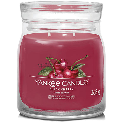Yankee Candle Signature Medium Jar, 368g, Black Cherry, Pack of 4