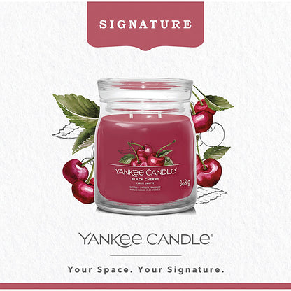 Yankee Candle Signature Medium Jar, 368g, Black Cherry, Pack of 4