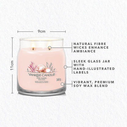 Yankee Candle Signature Medium Jar, 368g, Pink Sands, Pack of 4