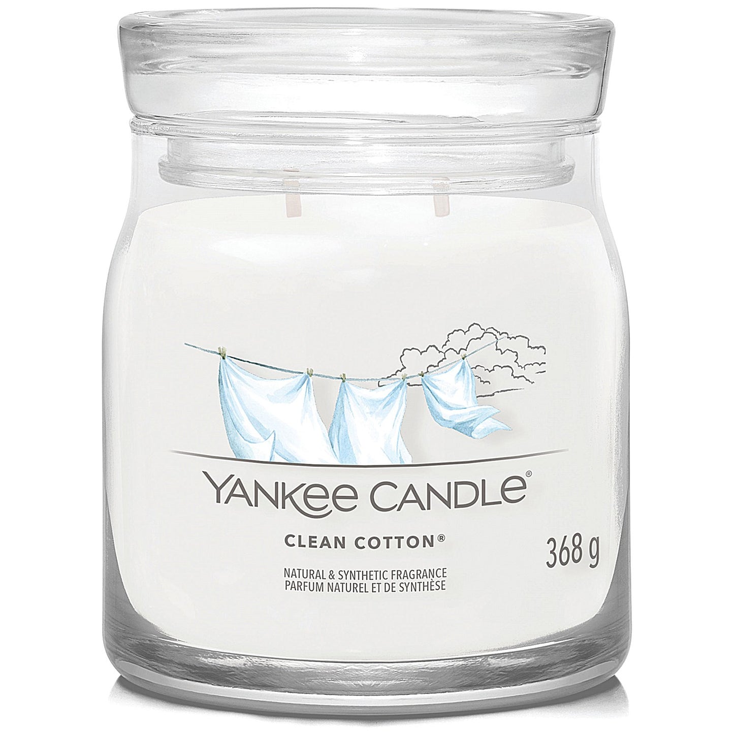 Yankee Candle Signature Medium Jar, 368g, Clean Cotton, Pack of 4