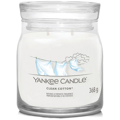 Yankee Candle Signature Medium Jar, 368g, Clean Cotton, Pack of 4