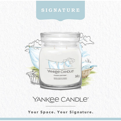 Yankee Candle Signature Medium Jar, 368g, Clean Cotton, Pack of 4