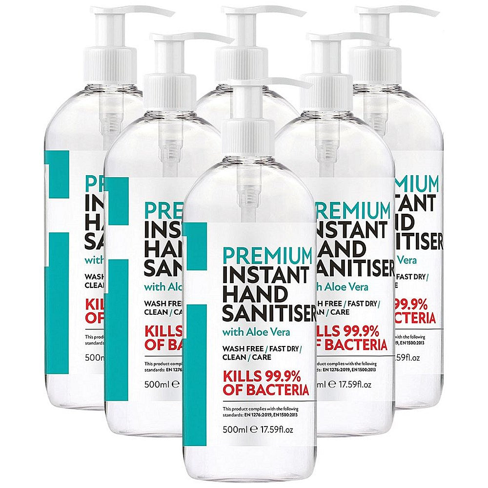 Everyday Premium Aloe Vera Hand Sanitiser, 500ml, Pack of 6