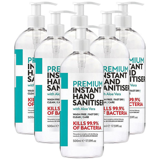 Everyday Premium Aloe Vera Hand Sanitiser, 500ml, Pack of 6